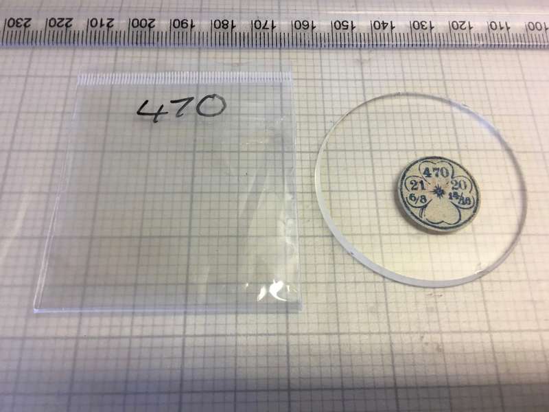 47.0mm pocket watch crystal- flat