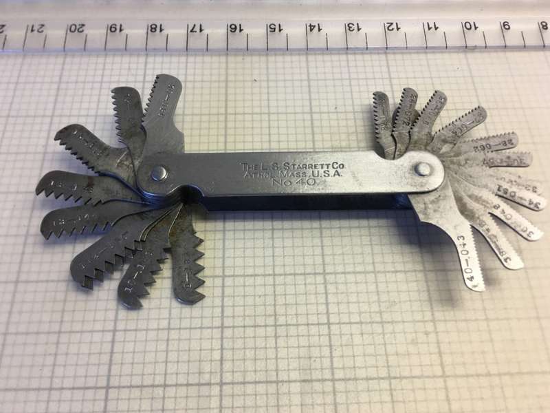 Starrett No.40 screw pitch gauge