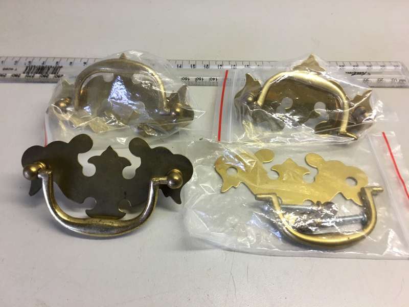 Brass trunk/drawer handles - vintage n.o.s. - 4 pieces