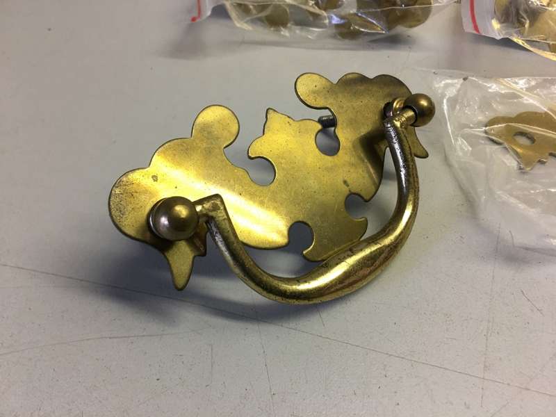 Brass trunk/drawer handles - vintage n.o.s. - 4 pieces