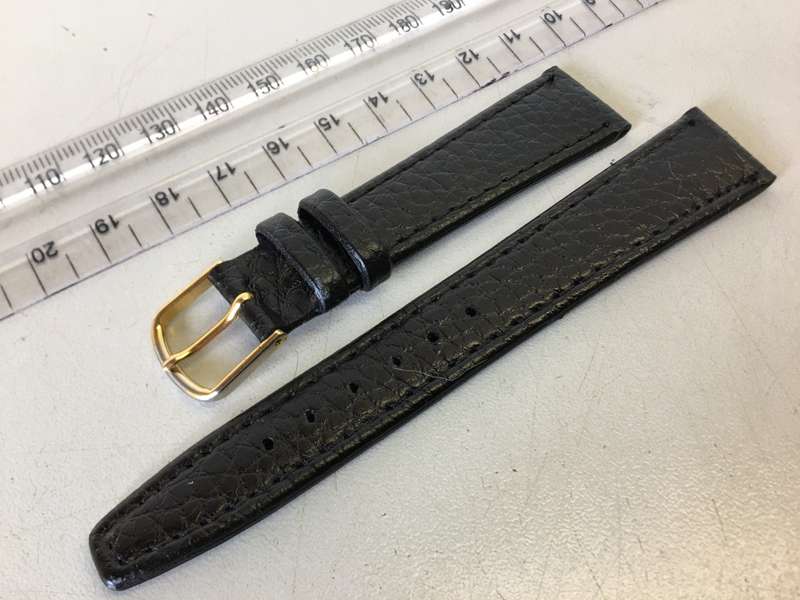 18mm black leather watch strap - 8