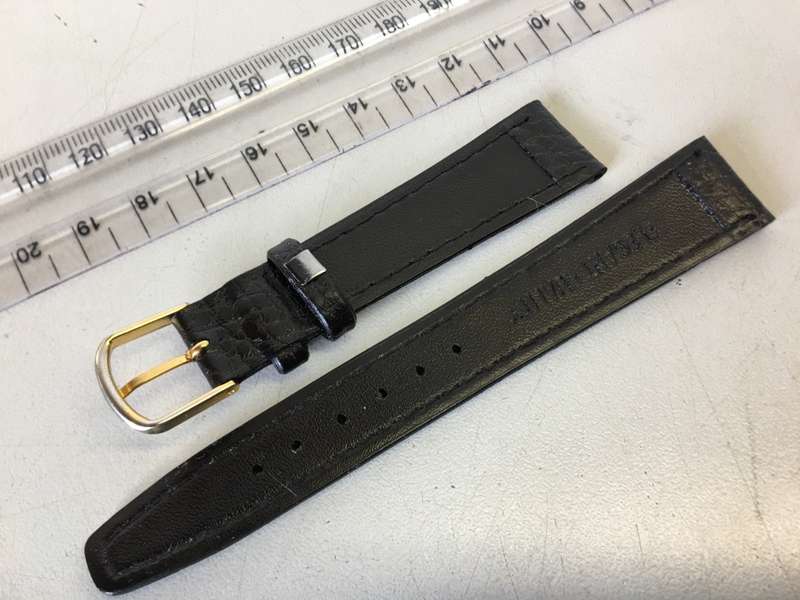 18mm black leather watch strap - 8