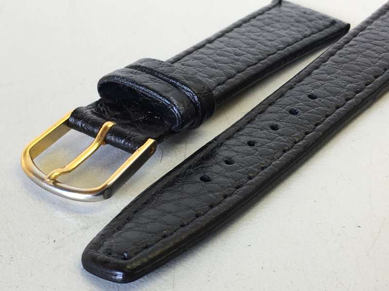 18mm black leather watch strap - 8