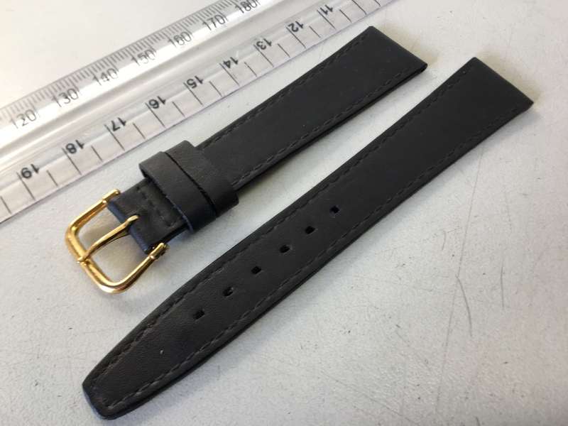 18mm black leather watch strap - 9