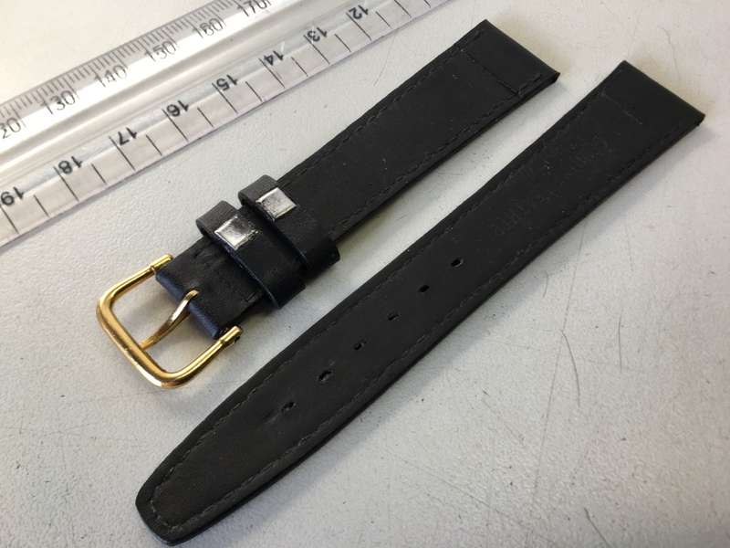 18mm black leather watch strap - 9