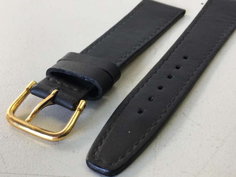 18mm black leather watch strap - 9