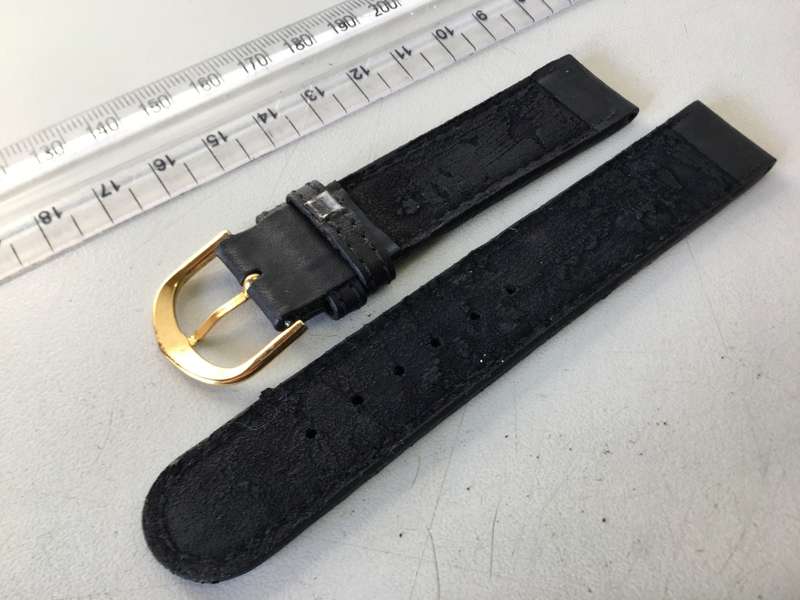 18mm black leather watch strap - 10