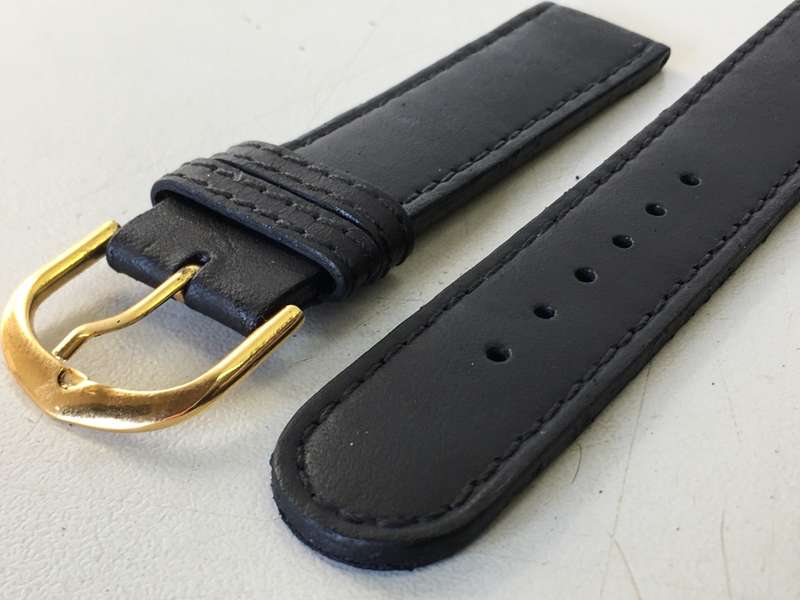 18mm black leather watch strap - 10