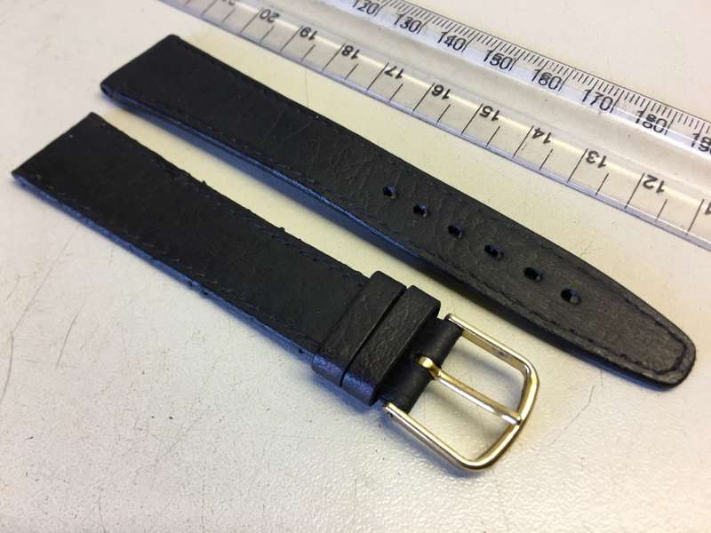 18mm black leather watch strap - 11