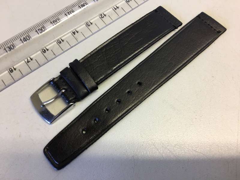 18mm Moroccan goatskin strap - black - 2