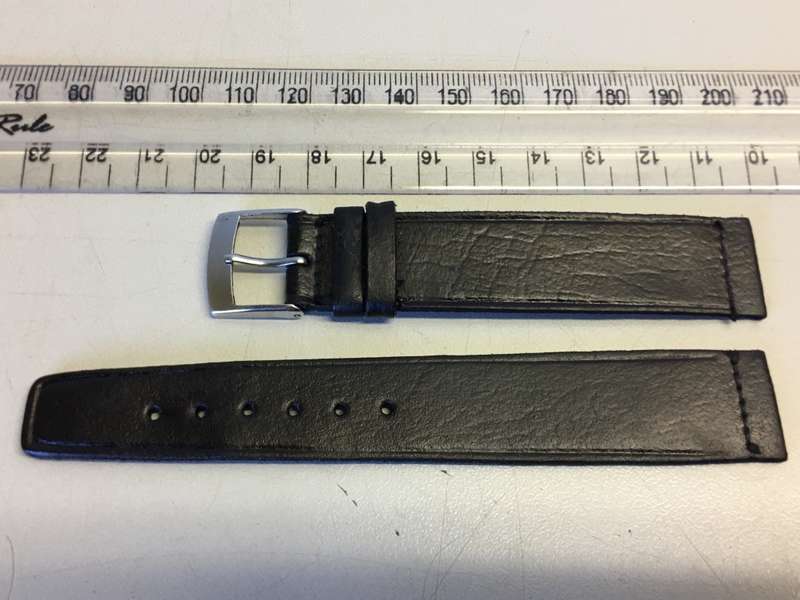 18mm Moroccan goatskin strap - black - 2