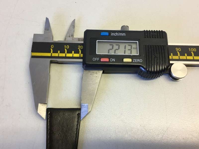 22mm black leather watch strap