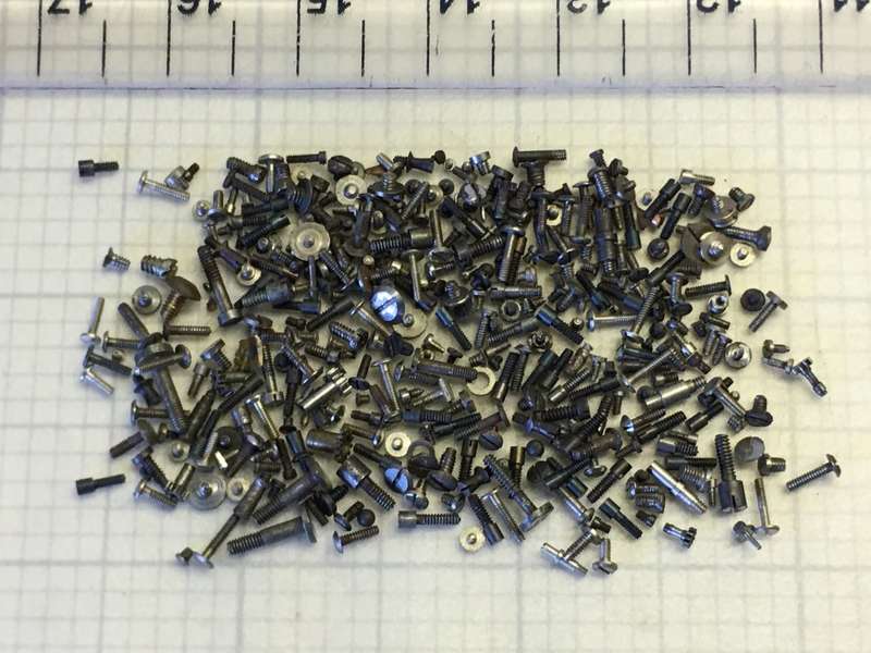 5 grams assorted used watch screws