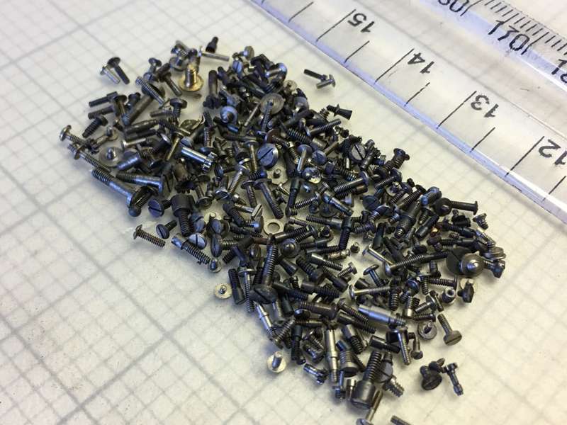 5 grams assorted used watch screws