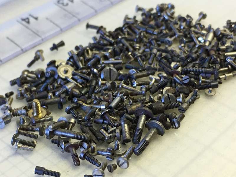 5 grams assorted used watch screws