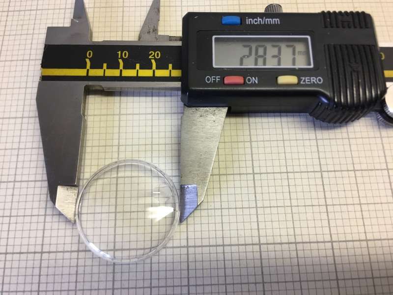 ROTARY  AS 1555/1581 - 283mm acrylic crystal with magnified date display