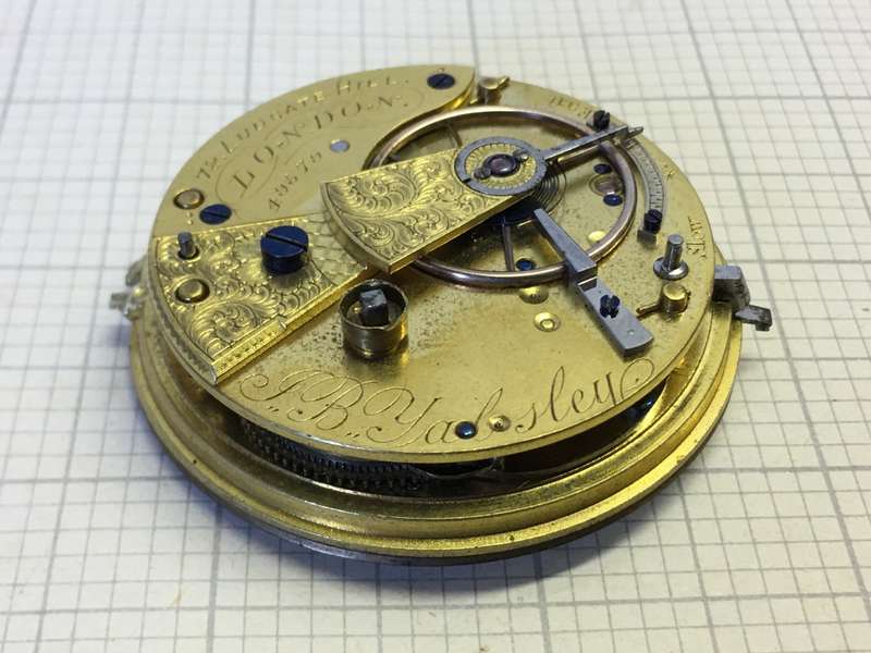 J.B.YABSLEY - fusee pocket watch movement