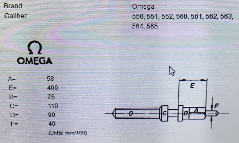 OMEGA -  winding stem for calibers 550 to 565