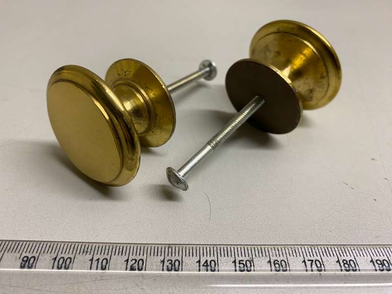 40mm brass door knobs - 2 pieces