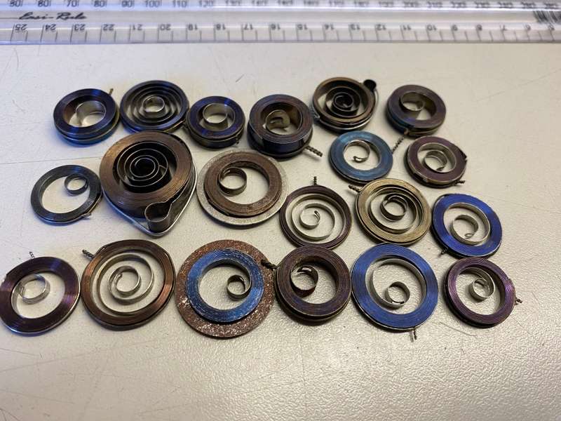 Clock mainsprings - 20 assorted small sizes