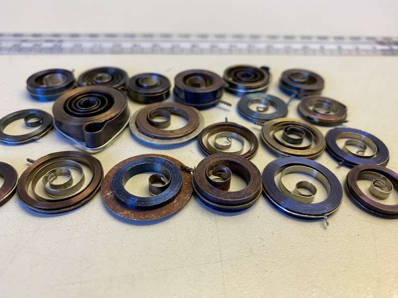 Clock mainsprings - 20 assorted small sizes