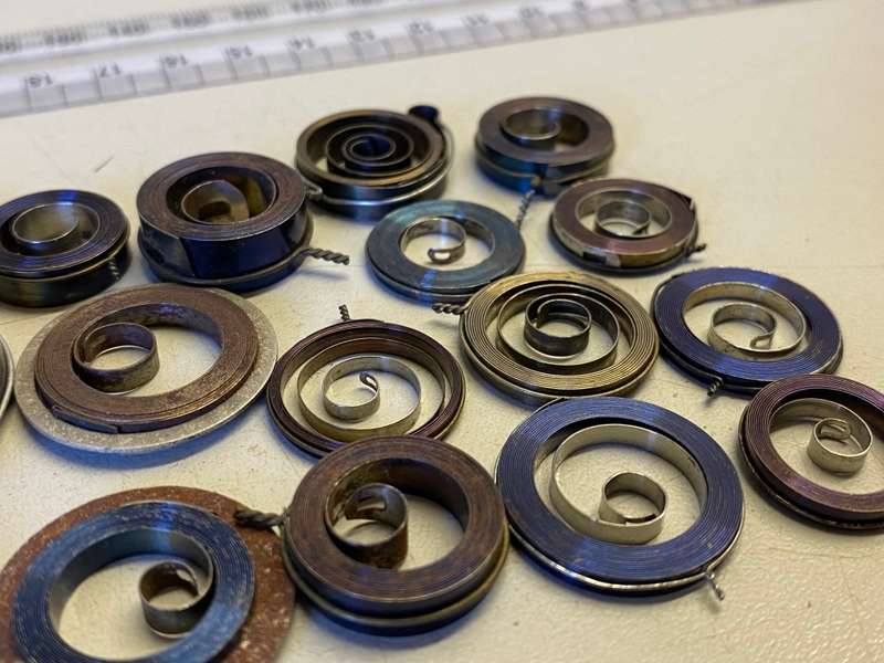 Clock mainsprings - 20 assorted small sizes