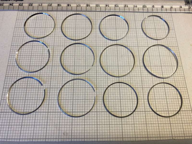 Chrome watch crystal tension rings - 12 pieces