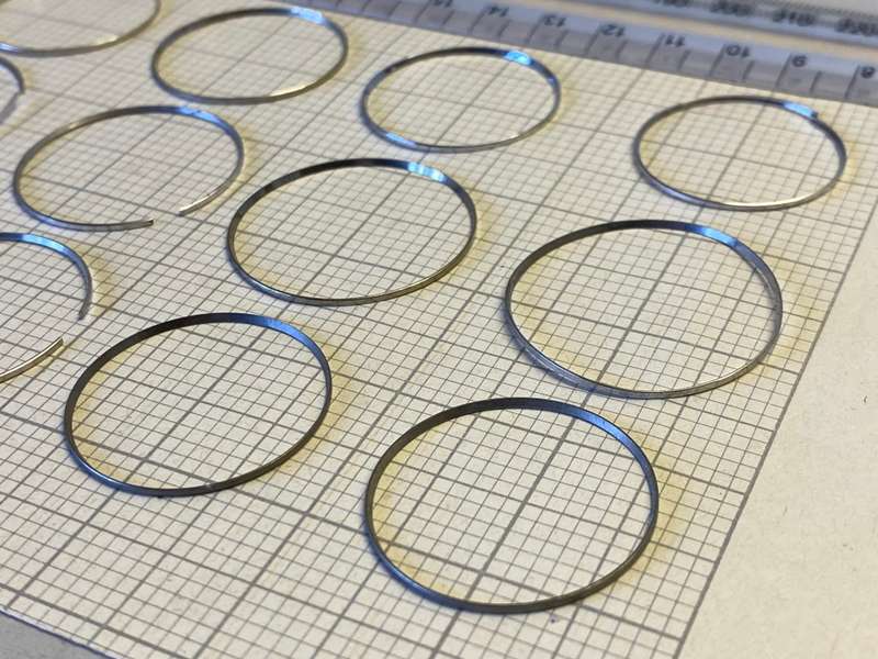 Chrome watch crystal tension rings - 12 pieces