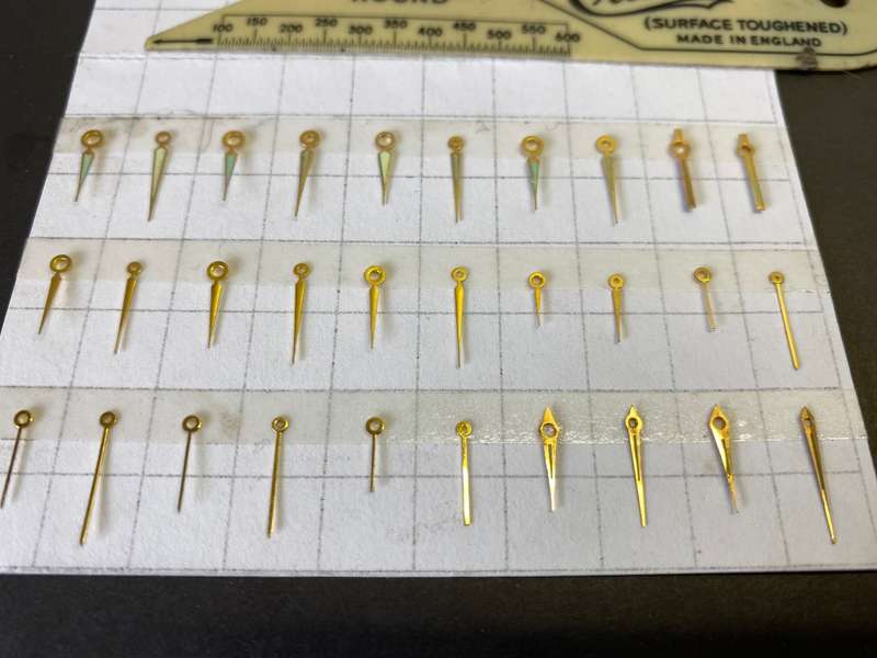 Assorted hour, minute hands for watch - 20 pieces - #11