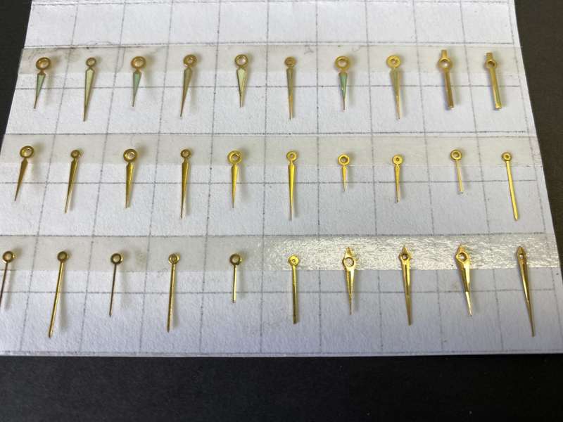 Assorted hour, minute hands for watch - 20 pieces - #11