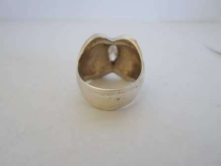 STERLING SILVER, 9CT GOLD & CZ RING 12,9g SIZE U