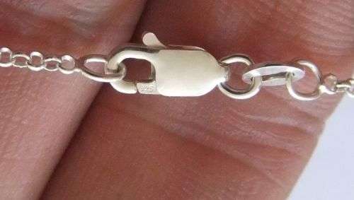 ROUND LINK SOLID STERLING SILVER NECKLACES WITH STRONG CLASP AND SILVER BRACELET