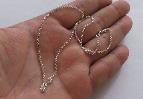 ROUND LINK SOLID STERLING SILVER NECKLACES WITH STRONG CLASP AND SILVER BRACELET