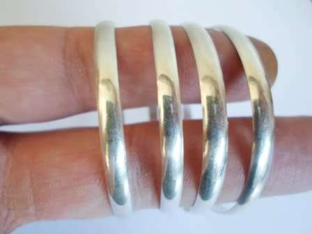 4 X 5mm STERLING SILVER BANGLES 27,1g