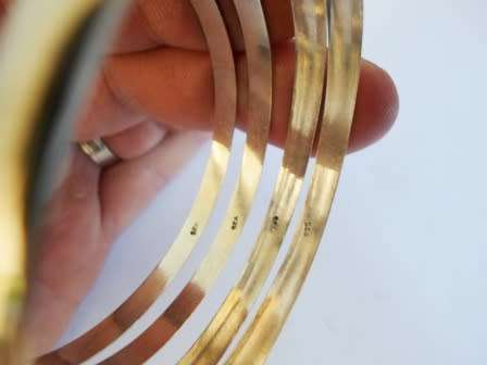 4 X 5mm STERLING SILVER BANGLES 27,1g