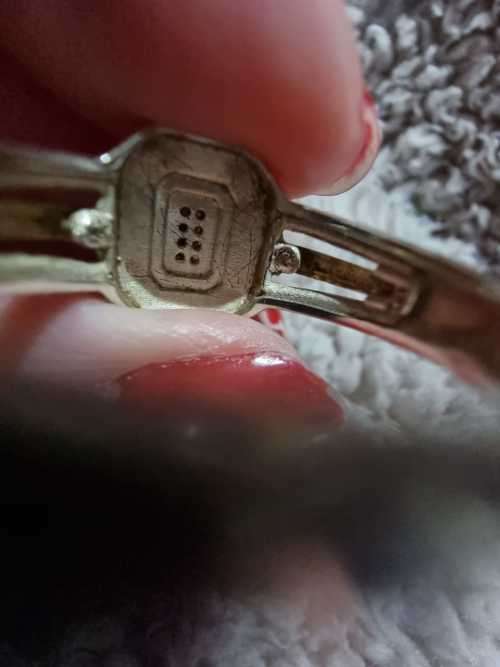 Silver and 9ct gold inlay ring