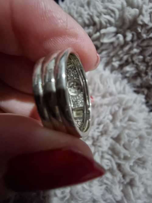 Silver and gold wedding ring