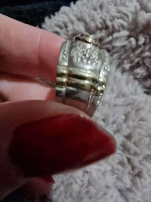 Silver and gold wedding ring