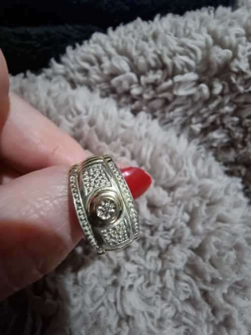 Silver and gold wedding ring