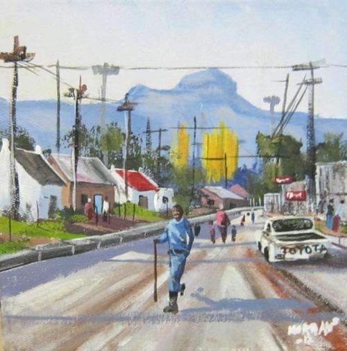 Kquetswana. Township in Clerens. Acrylic on Canvas 20x20cm