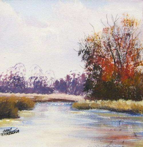 Sam Tshabalala. Canvas 15x15. Eastern free State