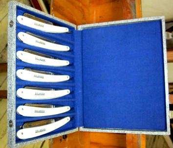 Cut Throat Razor Set. Marked Monday to Sunday. Please view all Images