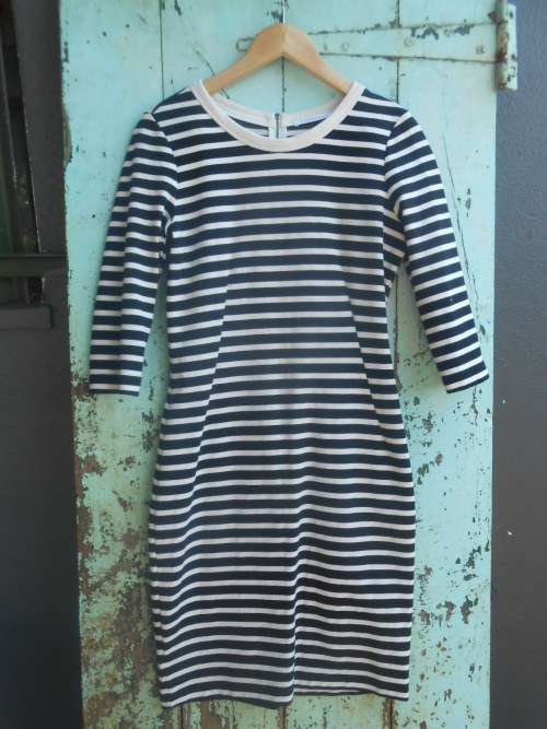 Stunning Trenery Black and White Striped Dress (XS) **Free Vintage Gift per Order**