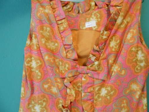 Authentic 1960's Peachy / Pink Dress with Belt (XS / Small)