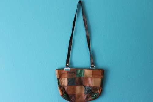 Vintage Patchwork Leather Handbag (21 x 30cm)