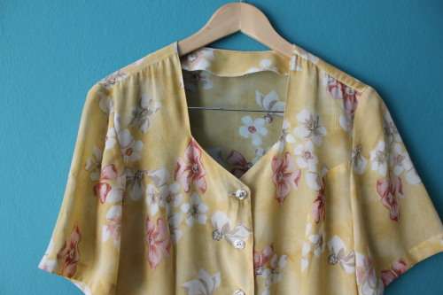 90's Button Up Semi Sheer Dress (Medium / Large)