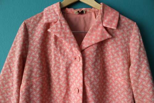 Vintage 1950's Pink Formal Jacket (Large / XL)