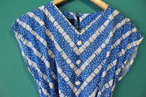 Vintage Blue and White Stripped Dress (Small / Medium)