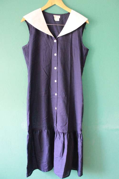 Vintage 1980's Cotton Dress (Size 14))