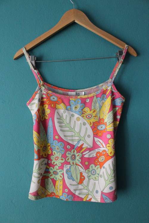 90's Colourful Strappy Top (Small)